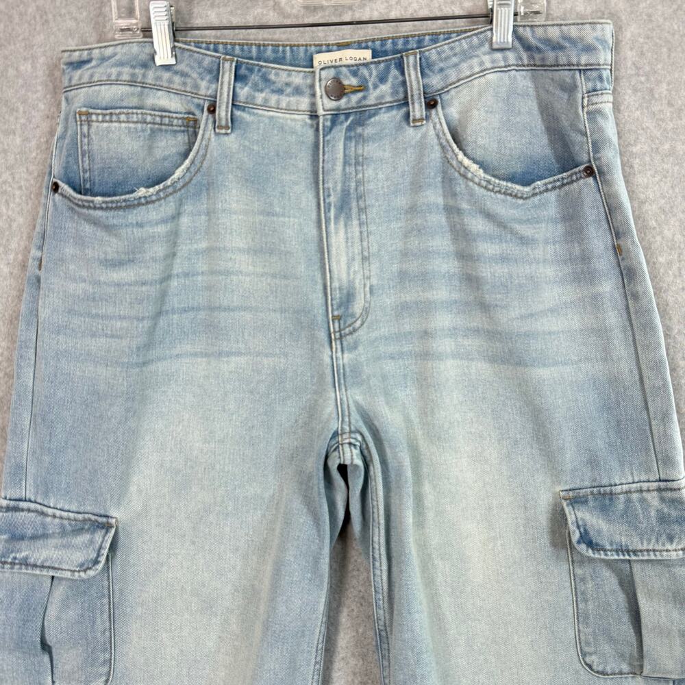 Oliver Logan Madison Wide Leg Cargo Jeans Size 33 Sustainable Slouchy - Picture 7 of 16